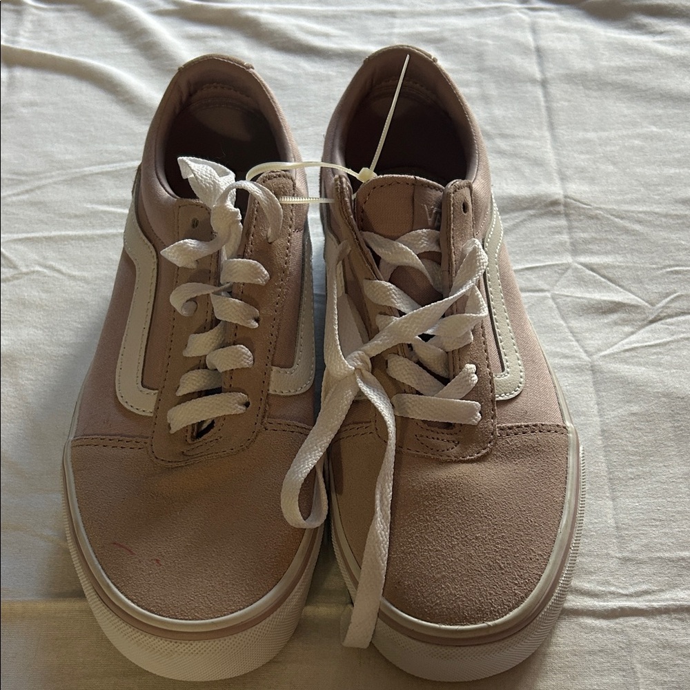 Pink and White Vans Sneakers